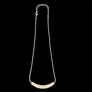 Vintage Rhinestone Collar Necklace with Silver Tone Chain Lobster Clasp Jewelry